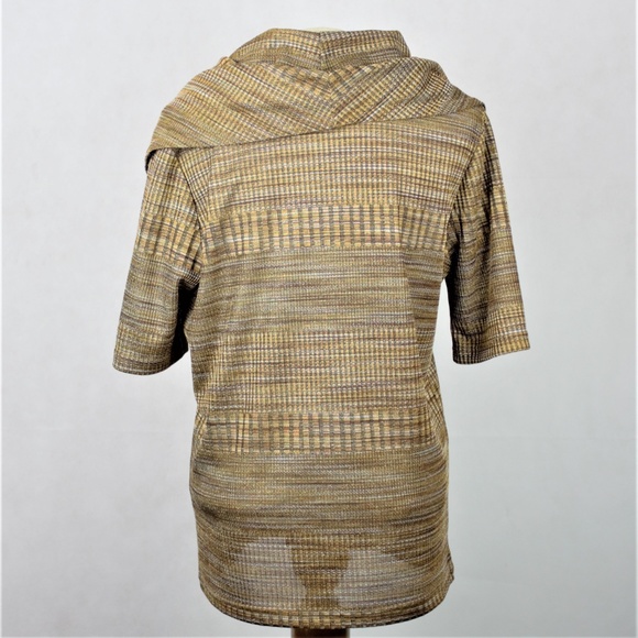 Peck & Peck Brown Baggy Cowl Neck Blouse - Picture 4 of 5